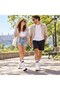 Unisex White Socks with Black Stripes, 3-Pack, Knee-High, Casual, Athletic, College Style, Comfortable, H B006 - 2