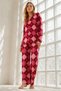 Women's Red Regular Wrinkled Pajama Set