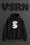 Brain Book Design Pre-Printed Oversize Black Hooded Sweatshirt
