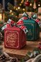 Christmas Colorful Deer and Pine Tree Patterned Satin Ribbon 2 cm Width X 10 Meters - Gift Wrapping and Decoration Ornament - 2