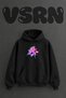 Ballet Dancer Design Pre-Printed Oversize Black Hooded Sweatshirt