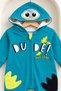 Baby Boy Hooded Zippered Jumpsuit with Figure, Long Sleeve, Without Booties, 100% Cotton - 2