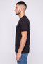 Men Crew Neck Short Sleeve Brand Logo T-Shirt, Black - 3
