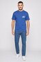 Men Crew Neck Short Sleeve Graphic Print T-Shirt, Blue - 2