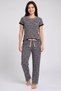 Women Allover Print Short Sleeve T-Shirt And Pants Sleepwear Set, Multicolor