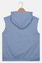Kids Boy Graphic Print Sleeveless Hoodie, Slate Blue - 2