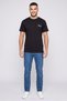 Men Crew Neck Short Sleeve Brand Logo T-Shirt, Black - 2