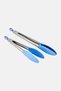 2-Piece Stainless Steel Silicone Tongs, Silver - 3