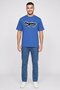 Men Crew Neck Embroidered Logo Short Sleeve T-Shirt, Blue - 2