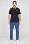 Men Crew Neck Embroidered Logo Short Sleeve T-Shirt, Black - 2