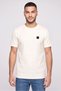 Men Crew Neck Short Sleeve Brand Logo T-Shirt, Cream