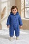 Cozycloud Plush Hooded V-Padded Baby Romper - Windproof Navy Blue Winter Baby