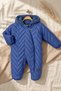 Cozycloud Plush Hooded V-Padded Baby Romper - Windproof Navy Blue Winter Baby - 3