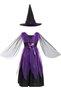 Girls Witch Costume, Witch Dress Colour Dress with Witch Hat and Broom Handle - 6