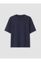 Peak New Season Navy Blue Crew Neck Combed Cotton Men's T-Shirt - 5
