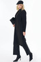 Knitted Detailed Wool Coat Black