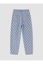 Esvab • Modern & Distinctive Baggy Fit Checkered Embroidered Boys' Jean Pants - 3