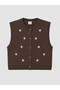 Rmz Gi̇yi̇m Farkiyla Girl's Checkered Embroidered Dress and Vest Set - 3