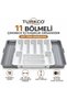 11 Compartment Drawer Cutlery Organizer, Expandable in Both Directions, 40 X 36-57 Cm, White-Grey