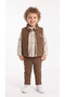 Printed Boys' Top and Bottom Set with Bow Tie, 3-Piece Set