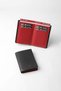 Genuine Leather Vertical Slim Men's Wallet Black/Red - 13710