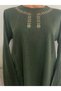 Er Clothing Winter Cotton Combed Cotton Blouse Long-Sleeve O-Neck Long-Sleeve Embroidery Green - 2