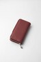 Genuine Leather Women's Wallet with Horizontal Zipper and Magnet, Claret Red - 65280 - 5