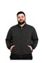 Melanj Anthracite Thessaloniki Men's Large Size Cardigan with High Collar and Pockets