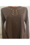 Er Clothing Winter Combed Cotton Blouse Long Sleeve Crew Neck Embroidery A.Coffee - 7