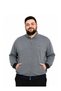 Melanj Indigo Thessaloniki Men's Large Size Cardigan with Stand Collar and Pockets