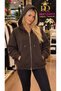 Women's 3 Thread Low-Thread Hooded Zippered Oversize Sweatshirt - 2