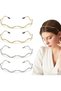4 Pcs Metal Wave Headbands for Women,Gold and Silver Metallic Hair Accessories for Parties and Special