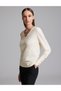Ecru Slim Fit Basic Sweater 50331290-Vr019 - 3