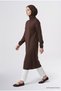 Zipper Detailed Knitwear Tunic Dress Bitter Brown - 3