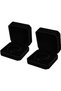 Black Velvet Jewelry Box for Bracelets,Rings and Earrings,Square Travel Storage and Display Case for Proposals and Weddings,9x9x4 cm