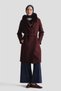Fur Wool Cashmere Coat Burgundy