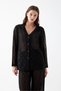 Women's Black Sheer Jacquard Buttoned Pajama Set - 5