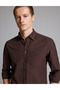 Dark Brown Slim Fit Long Sleeve Shirt 50333800-Vr084 - 2