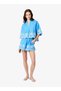 Women's Poolside Blue-White Alissa Cotton Embroid Popover - 3