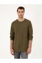 Dark Khaki Regular Fit Crew Neck Sweatshirt 50279552-Vr111