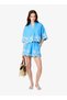 Women's Poolside Blue-White Alissa Cotton Embroid Popover - 4