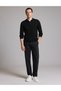 Black Slim Fit Buttoned Polo Collar Basic Knitwear Sweater 50331477-Vr046 - 4