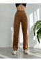 Women's High-Waist Velvet Baggy Pants with Topstitch - 6