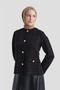 Gold Buttoned Jacquard Jacket Black - 4