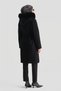 Fur Wool Cashmere Coat Black - 7
