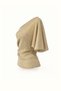 Silvery Boat Neck Beige Blouse - 2