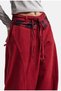 Women's 6W6-35 Barrel Fit Plaid Belt Detailed Design Denim Jean - 4