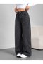 Women's High Waist Stone Detailed Wide Leg Jeans with Pocket Detail - 3