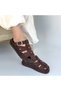 Ellia Brown Suede Buckle Slippers - 4