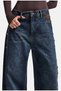 Women's T-2W6-8 Super Baggy Special Design Denim Jeans with Accessory Detail - 8